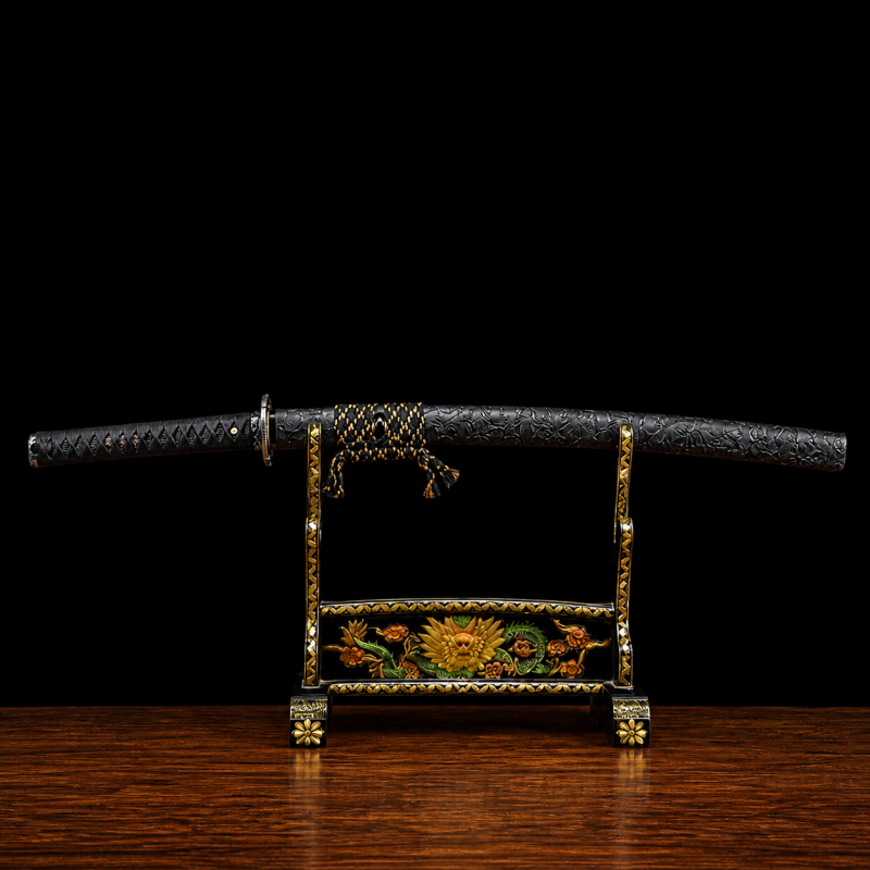 Legendás Lila Damaszkuszi Acél Penge Katana (Éles Verzió) 2