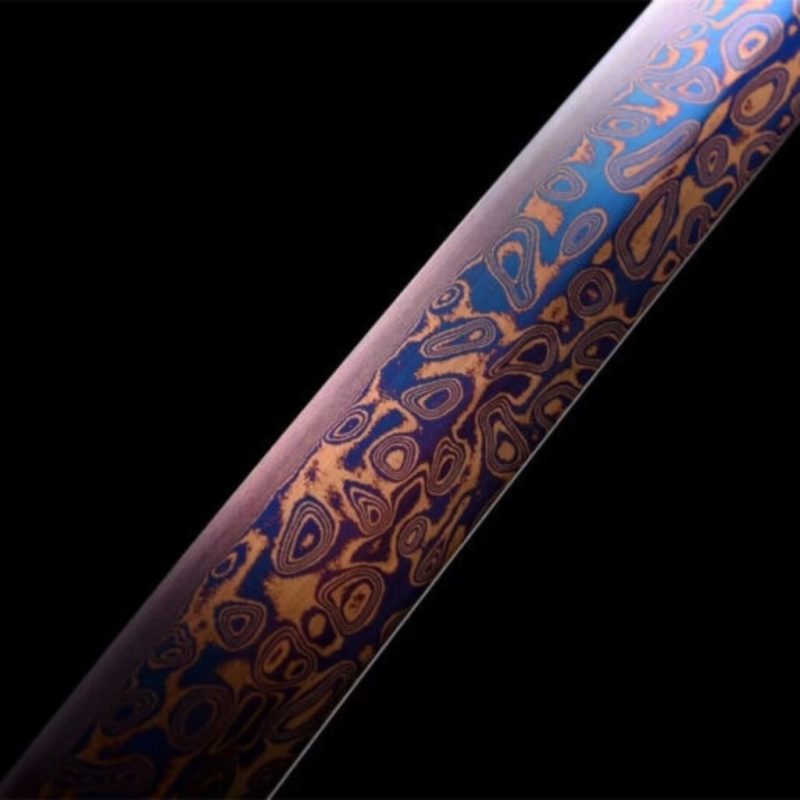 Legendás Lila Damaszkuszi Acél Penge Katana (Éles Verzió) 9