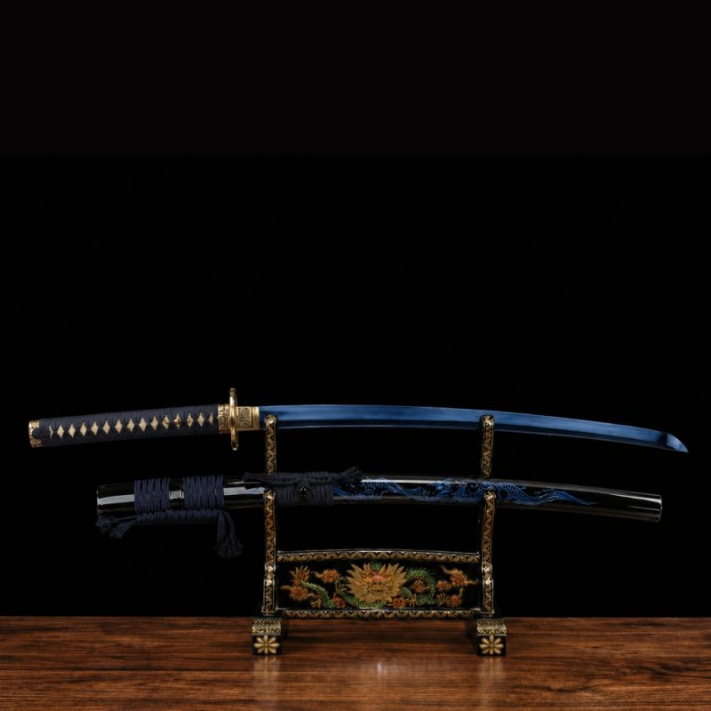 Kék Sárkánykirály T10 Acél Katana (Éles Verzió) 5