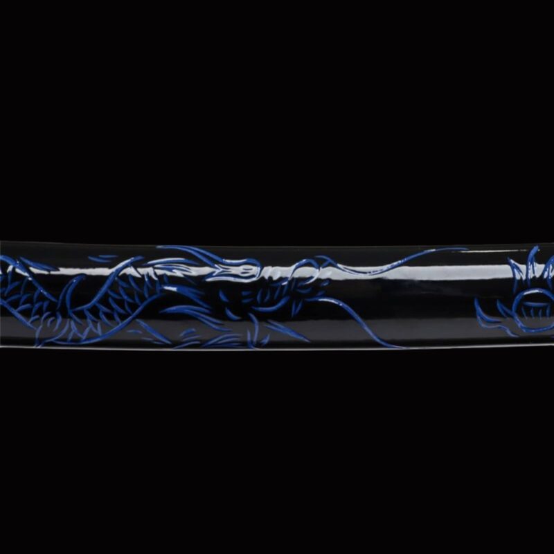 Kék Sárkánykirály T10 Acél Katana (Éles Verzió) 7