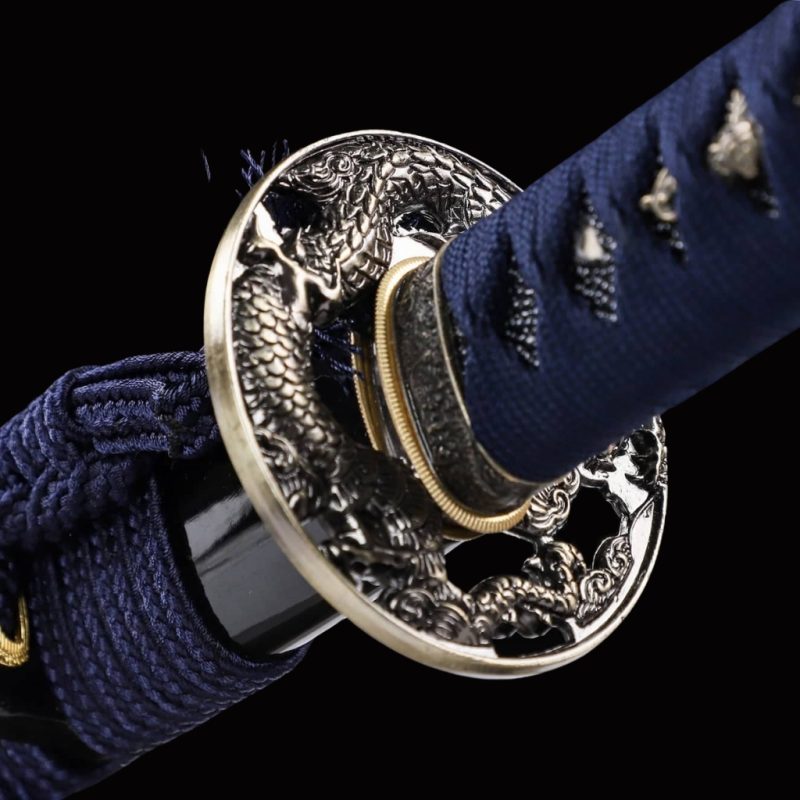 Kék Sárkánykirály T10 Acél Katana (Éles Verzió) 8
