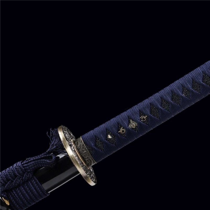 Kék Sárkánykirály T10 Acél Katana (Éles Verzió) 9