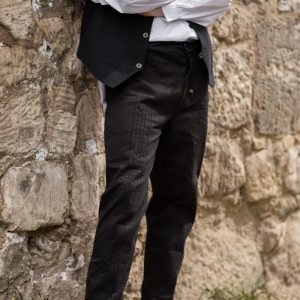 Pantaloni középkori nobili "Oskar" con decorative stitching