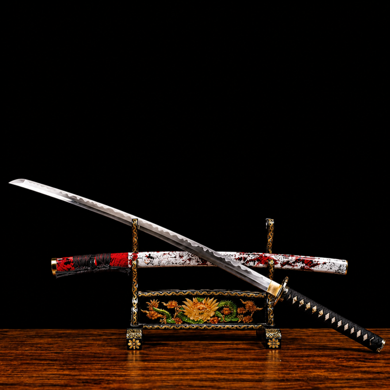 Katana Sango (T10 Acél Valódi Hamonnal és Valódi Rája-bőrrel) 3