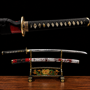 Katana Sango (T10 Acél Valódi Hamonnal és Valódi Rája-bőrrel)