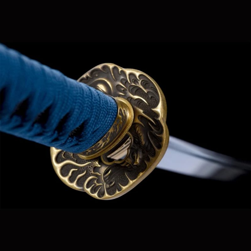 Katana Inazuma (Kék Damaszkuszi Acél) 8