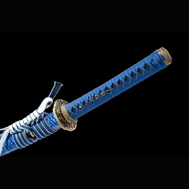 Katana Inazuma (Kék Damaszkuszi Acél) 9