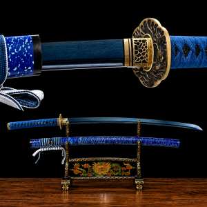 Katana Inazuma (Kék Damaszkuszi Acél)