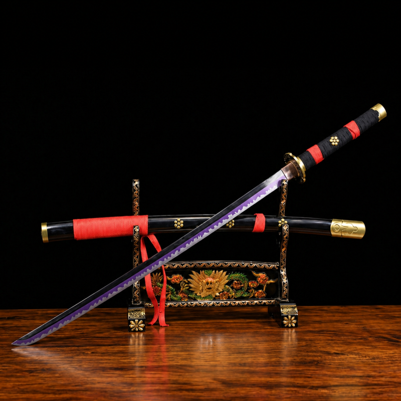 Fekete Enma katana – One Piece (1060-as szénacél) 3