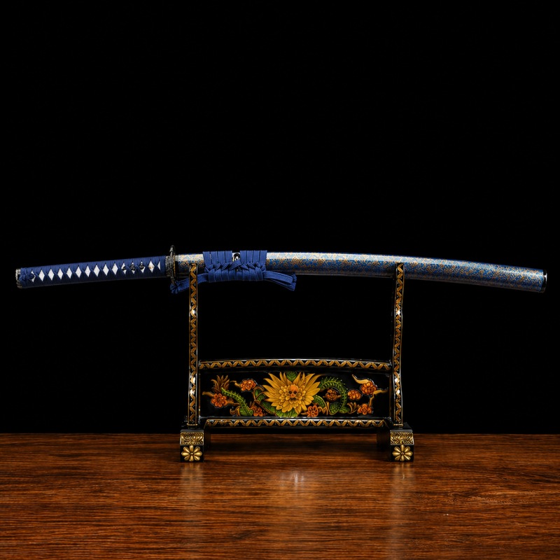 Katana Kazaguruma (Kék damaszkuszi acél) 2