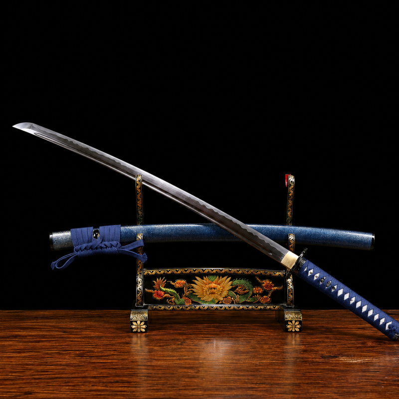 Katana Kazaguruma (Kék damaszkuszi acél) 3