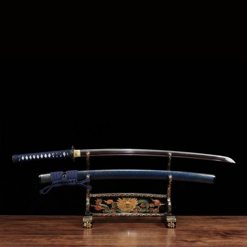Katana Kazaguruma (Kék damaszkuszi acél) 4