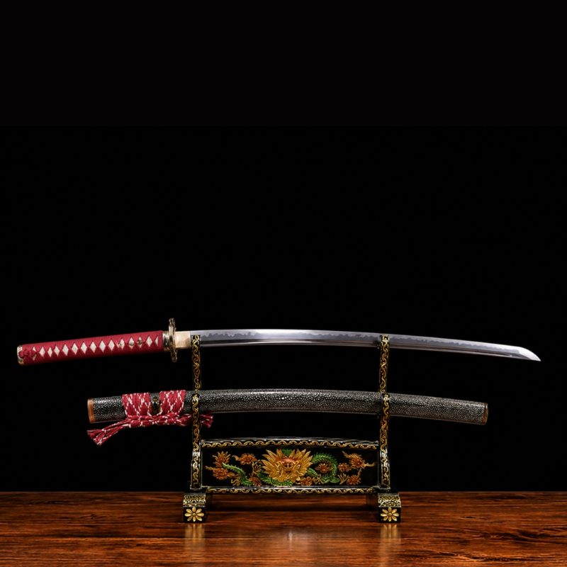Katana Tachibana (T10 Acél Valódi Hamonnal és Rája-bőrrel) 4