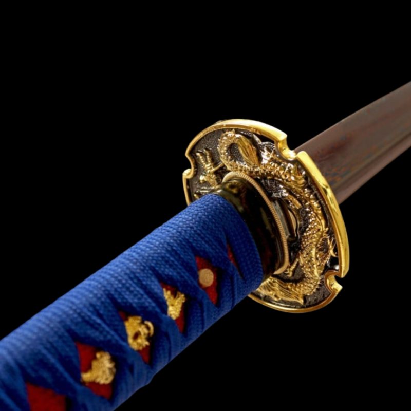 Katana Akigumo (Kék damaszkuszi acél) 4