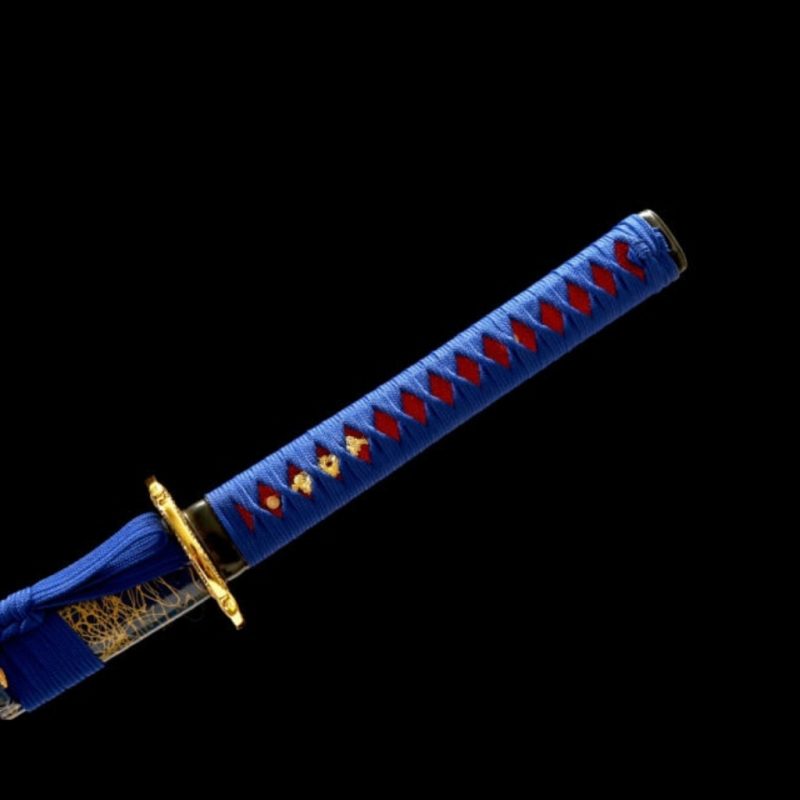 Katana Akigumo (Kék damaszkuszi acél) 5