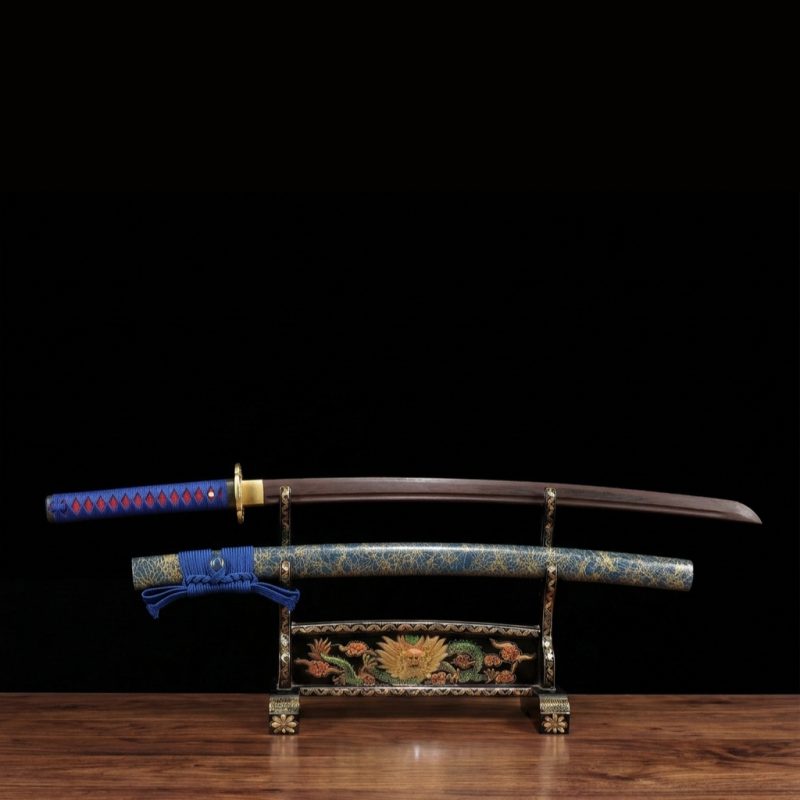 Katana Akigumo (Kék damaszkuszi acél) 9