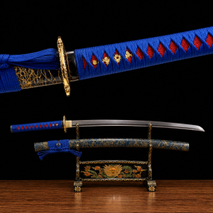 Katana Akigumo (Kék damaszkuszi acél)