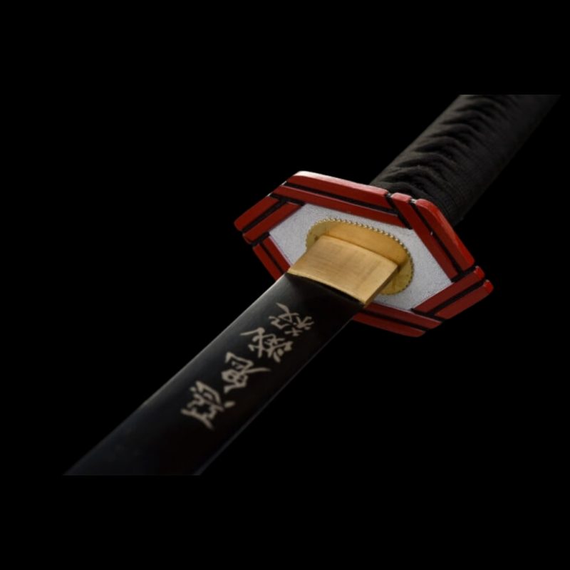 Katana Giyuu Fekete V2: Demon Slayer (1060-as Szénacél) 4