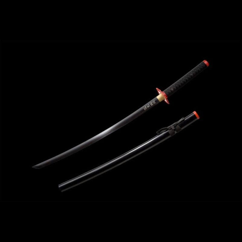 Katana Giyuu Fekete V2: Demon Slayer (1060-as Szénacél) 8