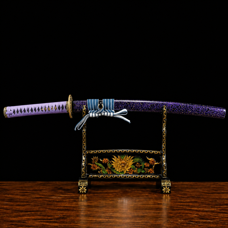 Katana Murasaki (Damaszkuszi Acél Hamonnal) 2