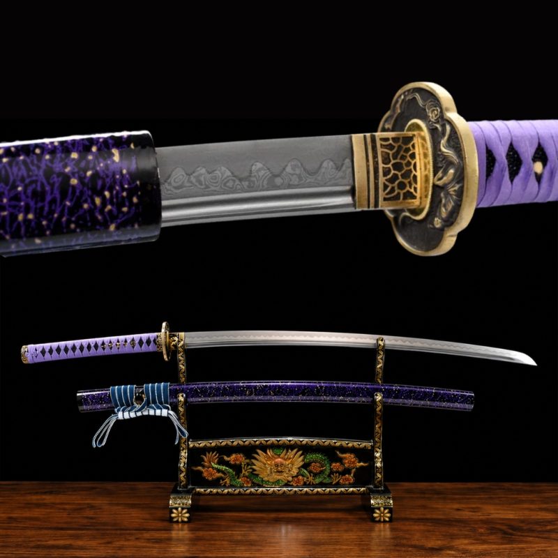 Katana Murasaki (Damaszkuszi Acél Hamonnal) 4