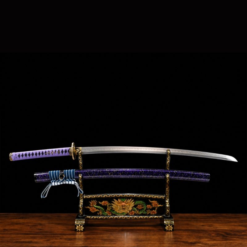 Katana Murasaki (Damaszkuszi Acél Hamonnal) 5