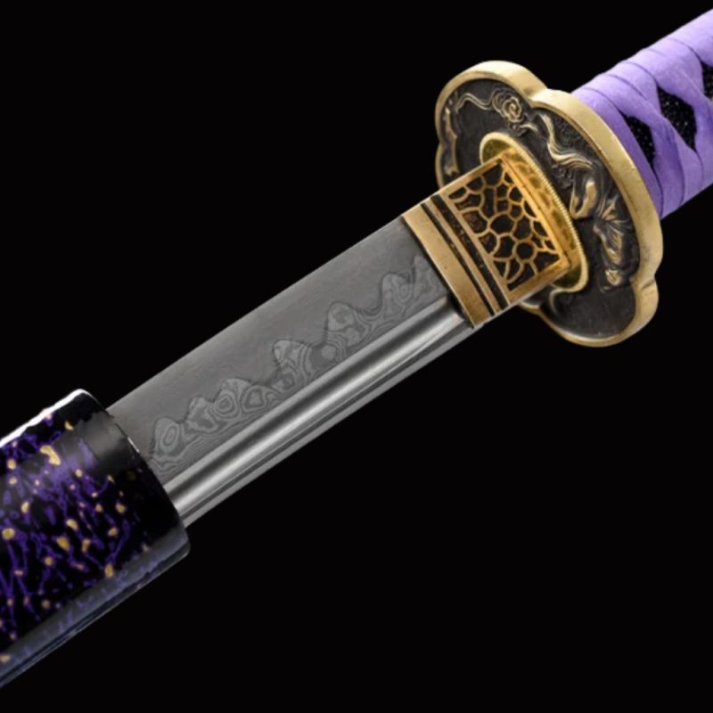 Katana Murasaki (Damaszkuszi Acél Hamonnal) 6