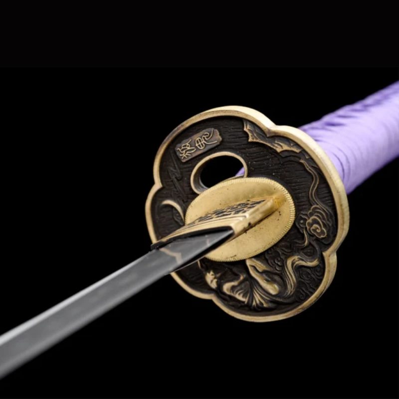 Katana Murasaki (Damaszkuszi Acél Hamonnal) 8