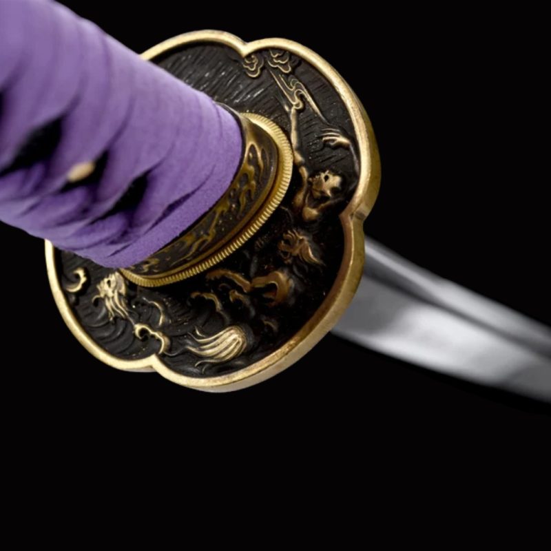 Katana Murasaki (Damaszkuszi Acél Hamonnal) 9