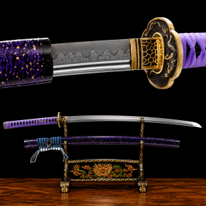 Katana Murasaki (Damaszkuszi Acél Hamonnal)