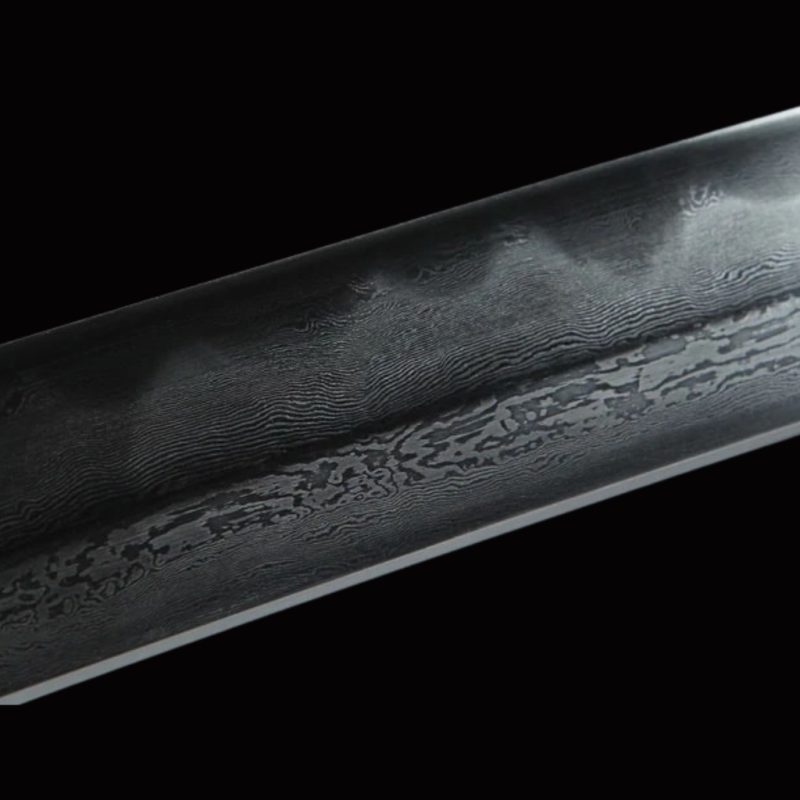 Katana Raikiri (Damaszkuszi Acél Valódi Hamonnal) 9