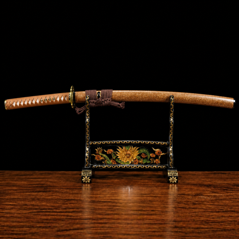 Katana Kihaku (Damaszkuszi Acél Valódi Hamonnal és Rája-bőrrel) 2