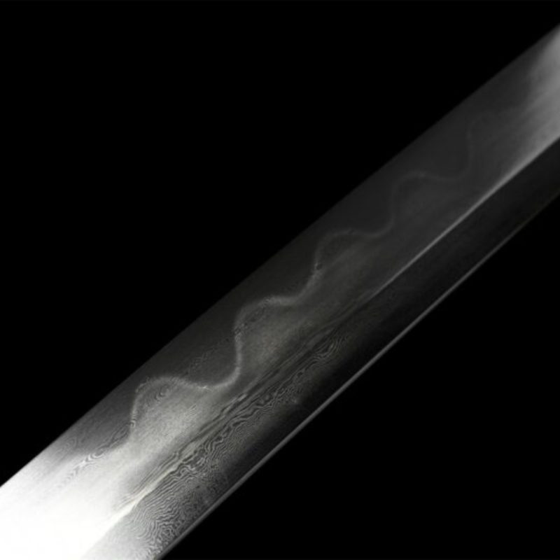 Katana Kihaku (Damaszkuszi Acél Valódi Hamonnal és Rája-bőrrel) 11