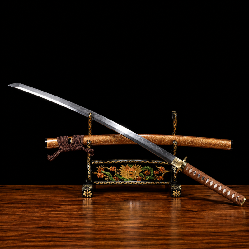 Katana Kihaku (Damaszkuszi Acél Valódi Hamonnal és Rája-bőrrel) 3