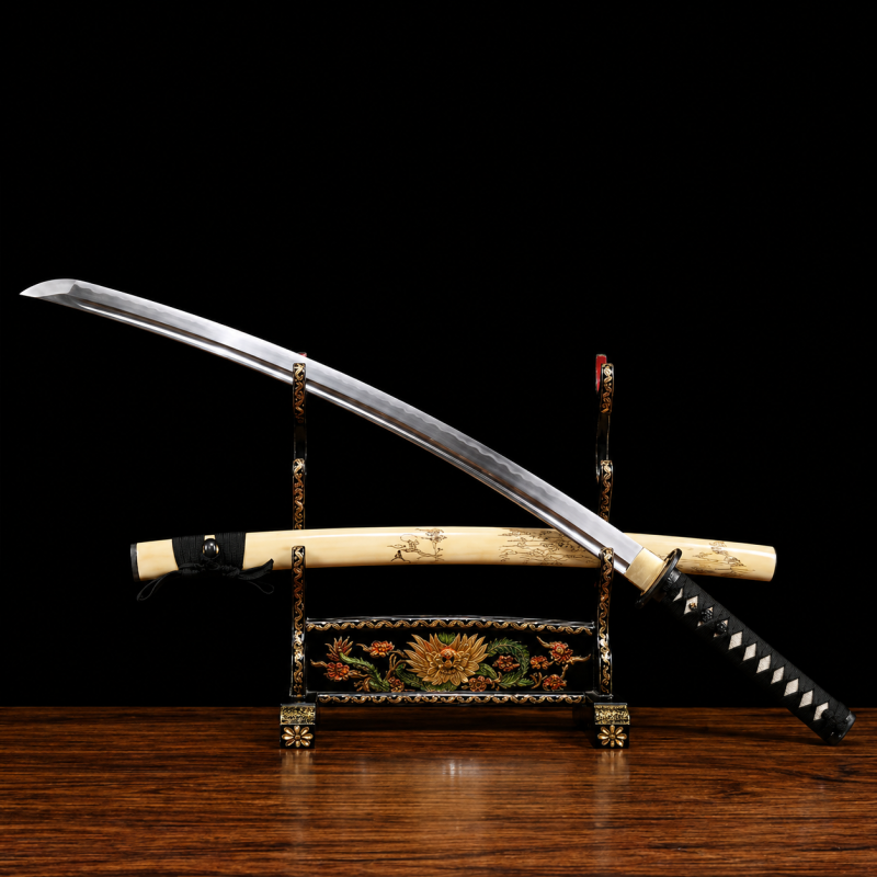 Tsubaki katana (damaszkuszi acél, valódi rájabőrrel) 3