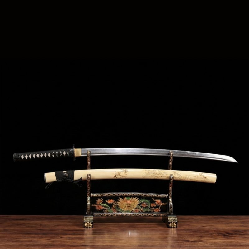 Tsubaki katana (damaszkuszi acél, valódi rájabőrrel) 4