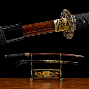 Hisame katana (piros damaszkuszi acél)