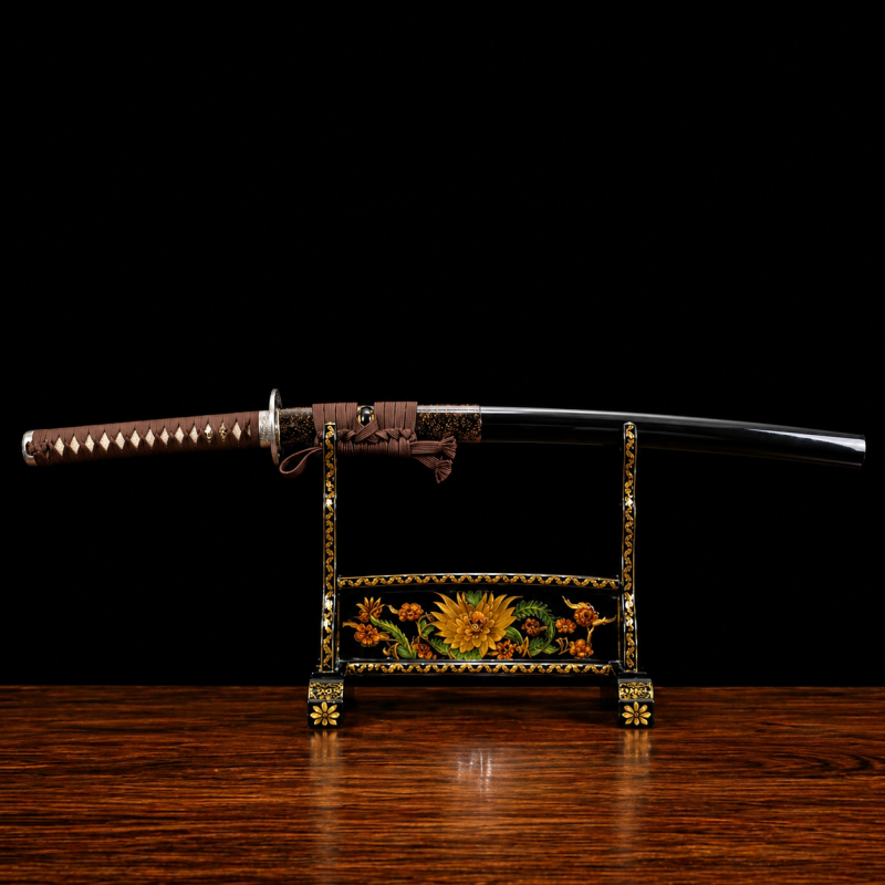 Katana Amaterasu (T10 Acél Valódi Hamonnal és Valódi Rája-bőrrel) 2