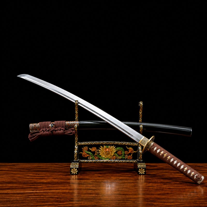 Katana Amaterasu (T10 Acél Valódi Hamonnal és Valódi Rája-bőrrel) 3