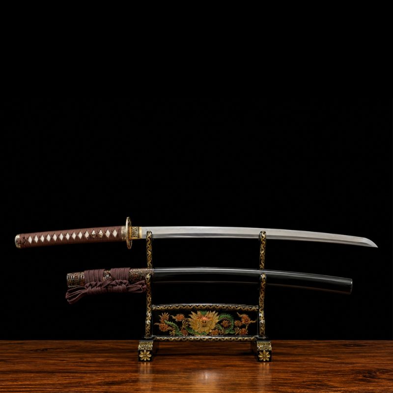 Katana Amaterasu (T10 Acél Valódi Hamonnal és Valódi Rája-bőrrel) 4