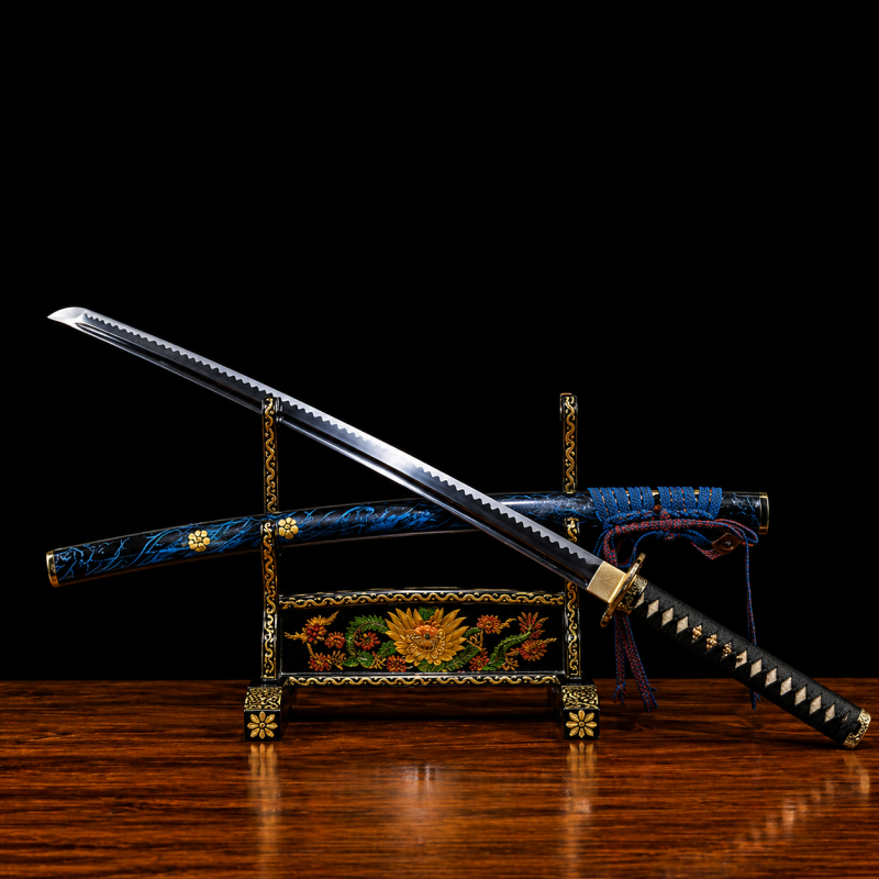Katana Akane (T10 Acél Valódi Hamonnal és Valódi Rája-bőrrel) 3