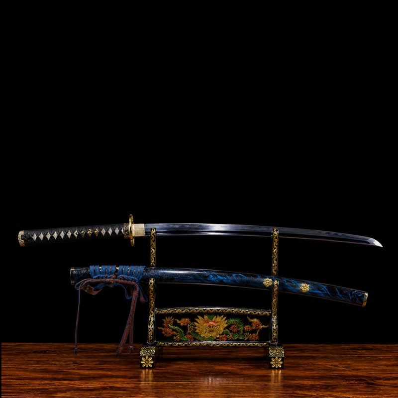 Katana Akane (T10 Acél Valódi Hamonnal és Valódi Rája-bőrrel) 4