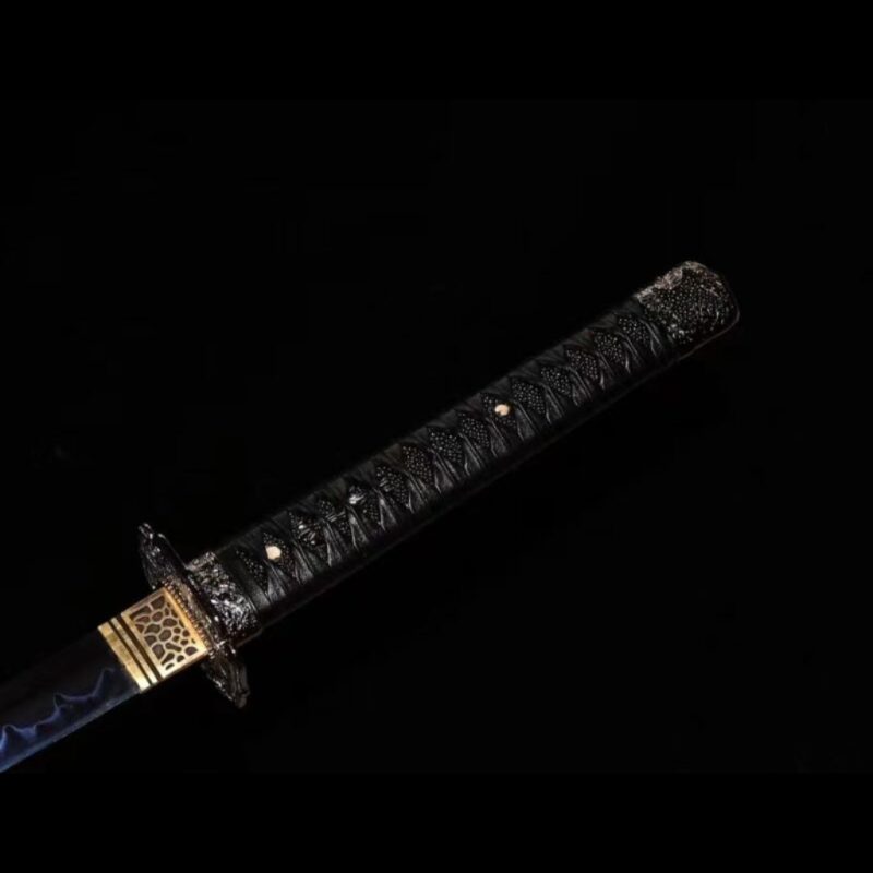Katana Akane (T10 Acél Valódi Hamonnal és Valódi Rája-bőrrel) 9