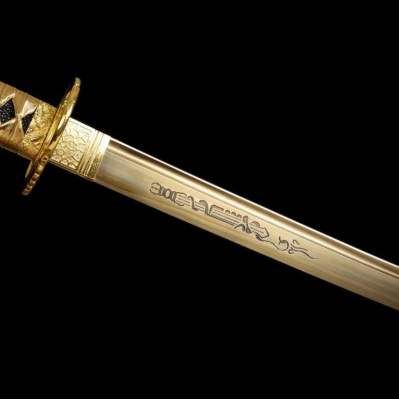 Kohaku katana (aranyozott 1095-ös szénacél) 8