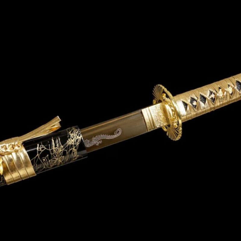 Kohaku katana (aranyozott 1095-ös szénacél) 9