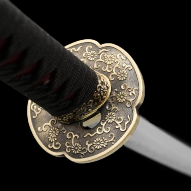Katana Mikazuki (T8 Acél Valódi Gunome Hamonnal és Rája-bőrrel) 13