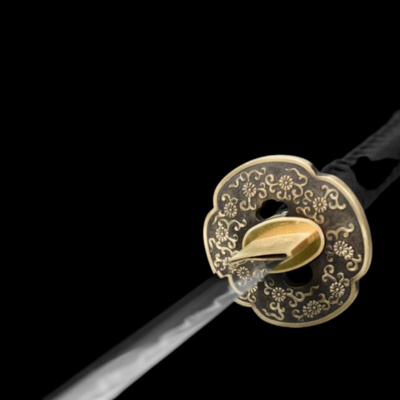 Katana Mikazuki (T8 Acél Valódi Gunome Hamonnal és Rája-bőrrel) 10