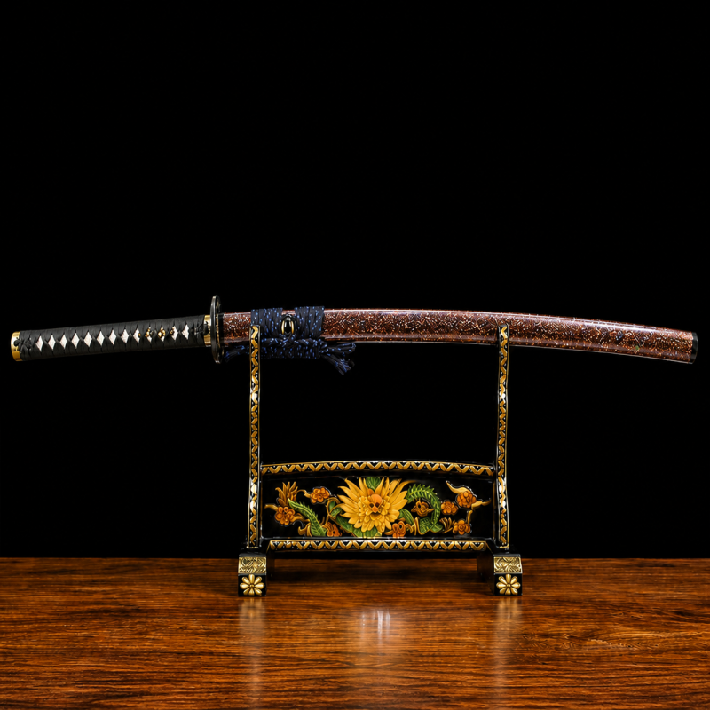 Katana Reizan (1060 szénacél, valódi rájahal-bőr tsuka) 2