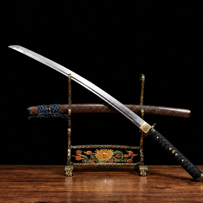 Katana Reizan (1060 szénacél, valódi rájahal-bőr tsuka) 3