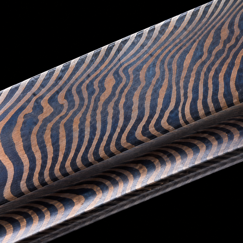 Tanto Kamogawa (Acél damaszkuszi Blu con Motivo Speciale)